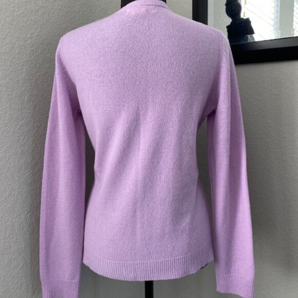 PECK and PECK Lilac Purple Cashmere V Neck Pullover Sweater Medium - Picture 6 of 11